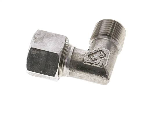 1/2'' NPT Macho x 14S Acero inoxidable Codo de 90 grados Anillo de corte 630 Barra DIN 2353