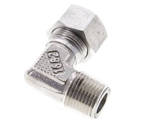 1/2'' NPT Macho x 15L Acero inoxidable Codo de 90 grados Anillo de corte 315 Barra DIN 2353