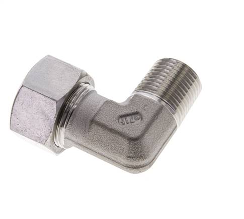 1/2'' NPT Macho x 18L Acero inoxidable Codo de 90 grados Anillo de corte 315 Barra DIN 2353