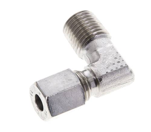 1/4'' NPT Macho x 6L Acero inoxidable Codo de 90 grados Anillo de corte 315 Barra DIN 2353