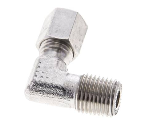 1/4'' NPT Macho x 6L Acero inoxidable Codo de 90 grados Anillo de corte 315 Barra DIN 2353