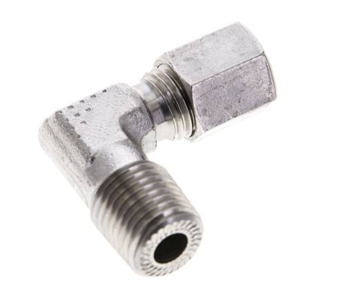 1/4'' NPT Macho x 6L Acero inoxidable Codo de 90 grados Anillo de corte 315 Barra DIN 2353