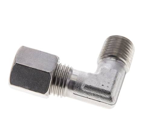 1/4'' NPT Macho x 6S Acero inoxidable Codo de 90 grados Anillo de corte 630 Barra DIN 2353