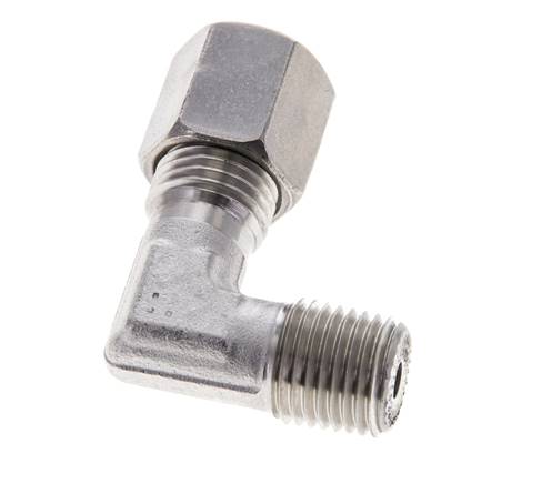 1/4'' NPT Macho x 6S Acero inoxidable Codo de 90 grados Anillo de corte 630 Barra DIN 2353