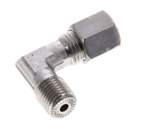 1/4'' NPT Macho x 6S Acero inoxidable Codo de 90 grados Anillo de corte 630 Barra DIN 2353