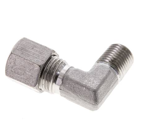 1/4'' NPT Macho x 8S Acero inoxidable Codo de 90 grados Anillo de corte 630 Barra DIN 2353