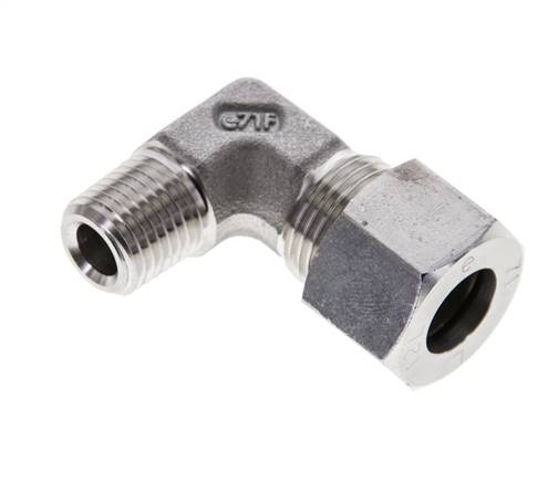 1/4'' NPT Macho x 12L Acero inoxidable Codo de 90 grados Anillo de corte 315 Barra DIN 2353