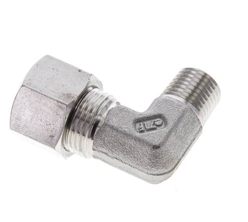 1/4'' NPT Macho x 12L Acero inoxidable Codo de 90 grados Anillo de corte 315 Barra DIN 2353