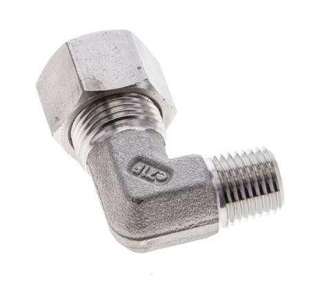 1/4'' NPT Macho x 12L Acero inoxidable Codo de 90 grados Anillo de corte 315 Barra DIN 2353