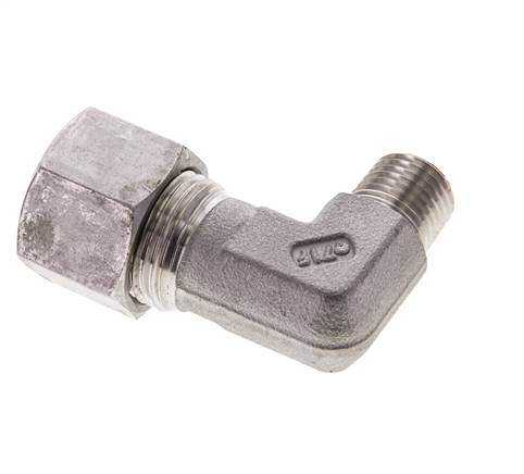 1/4'' NPT Macho x 12S Acero inoxidable Codo de 90 grados Anillo de corte 630 Barra DIN 2353