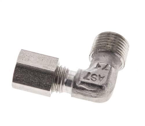 1/8'' NPT Macho x 4LL Acero inoxidable Codo de 90 grados Anillo de corte 100 Bar DIN 2353