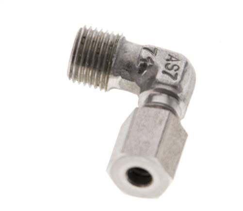 1/8'' NPT Macho x 4LL Acero inoxidable Codo de 90 grados Anillo de corte 100 Bar DIN 2353