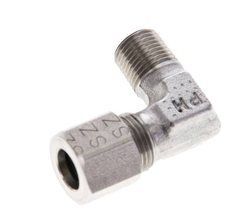 1/8'' NPT Macho x 8LL Acero inoxidable Codo de 90 grados Anillo de corte 100 Bar DIN 2353