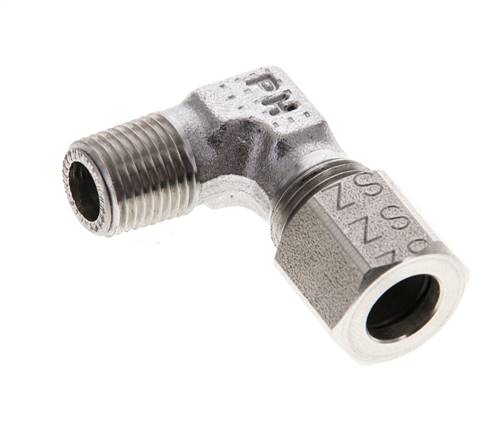 1/8'' NPT Macho x 8LL Acero inoxidable Codo de 90 grados Anillo de corte 100 Bar DIN 2353