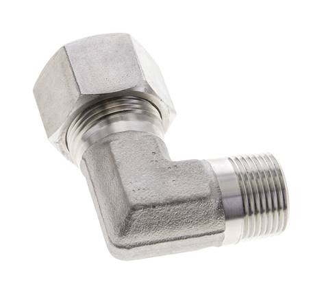 3/4'' NPT Macho x 20S Acero inoxidable Codo de 90 grados Anillo de corte 400 Bar DIN 2353