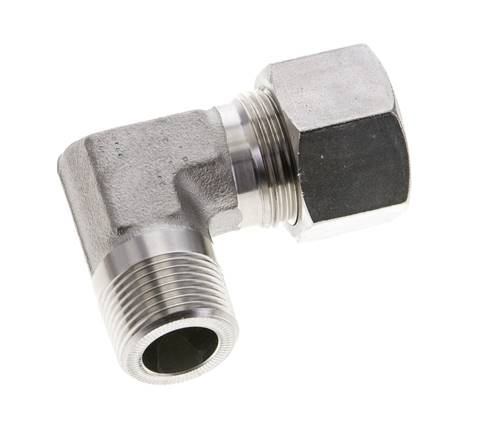 3/4'' NPT Macho x 20S Acero inoxidable Codo de 90 grados Anillo de corte 400 Bar DIN 2353