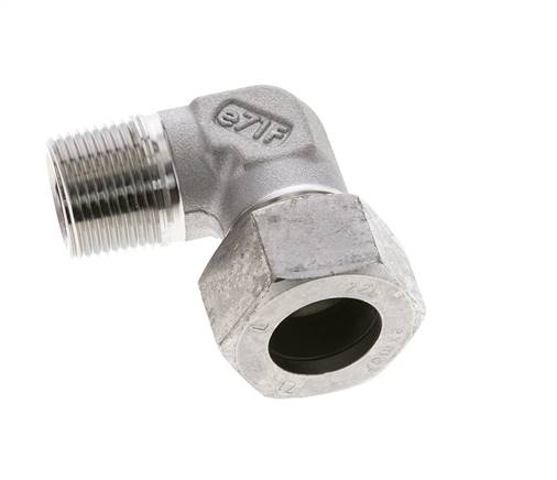 3/4'' NPT Macho x 22L Acero inoxidable Codo de 90 grados Anillo de corte 160 Bar DIN 2353