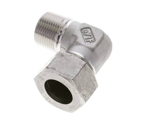 3/4'' NPT Macho x 22L Acero inoxidable Codo de 90 grados Anillo de corte 160 Bar DIN 2353