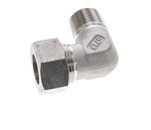 3/4'' NPT Macho x 22L Acero inoxidable Codo de 90 grados Anillo de corte 160 Bar DIN 2353