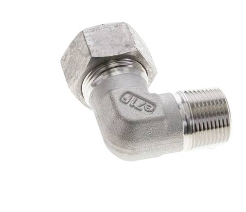3/4'' NPT Macho x 22L Acero inoxidable Codo de 90 grados Anillo de corte 160 Bar DIN 2353