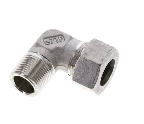 3/4'' NPT Macho x 22L Acero inoxidable Codo de 90 grados Anillo de corte 160 Bar DIN 2353