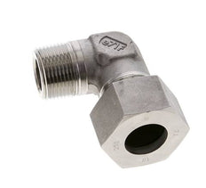 1'' NPT Macho x 25S Acero inoxidable Codo de 90 grados Anillo de corte 400 Bar DIN 2353