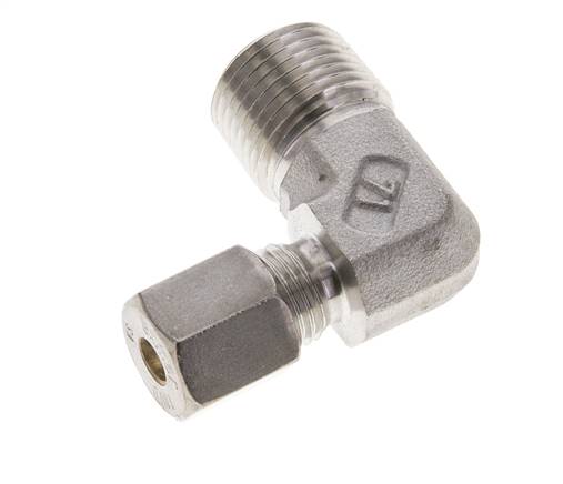1/2'' NPT Macho x 6S Racor de compresión de 90 grados de acero inoxidable 630 Bar DIN 2353