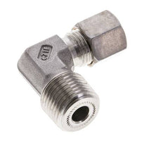 1/2'' NPT Macho x 8S Racor de compresión de 90 grados de acero inoxidable 630 Bar DIN 2353