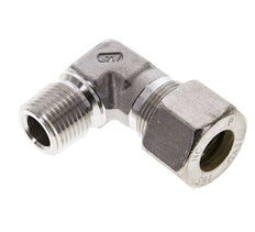 1/2'' NPT Macho x 16S Codo de compresión de 90 grados de acero inoxidable 400 Bar DIN 2353