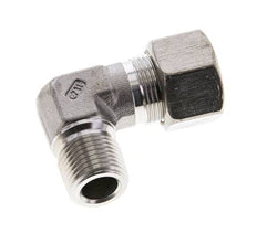 1/2'' NPT Macho x 16S Codo de compresión de 90 grados de acero inoxidable 400 Bar DIN 2353
