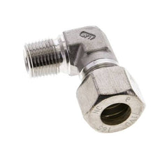 1/2'' NPT Macho x 16S Codo de compresión de 90 grados de acero inoxidable 400 Bar DIN 2353