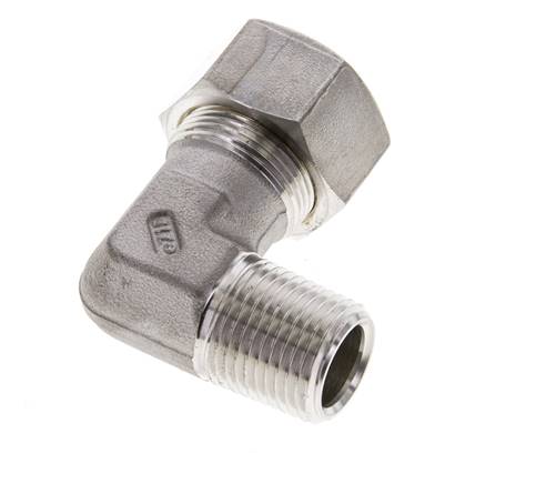 1/2'' NPT Macho x 18L Acero inoxidable Codo de Compresión 315 Bar DIN 2353