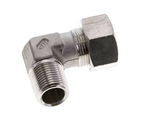 1/2'' NPT Macho x 18L Acero inoxidable Codo de Compresión 315 Bar DIN 2353