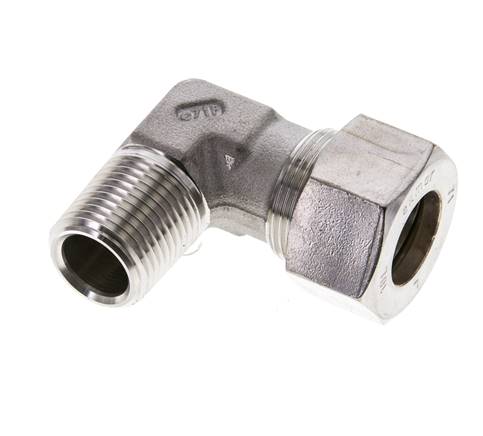 1/2'' NPT Macho x 18L Acero inoxidable Codo de Compresión 315 Bar DIN 2353