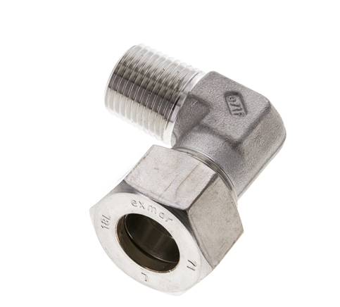 1/2'' NPT Macho x 18L Acero inoxidable Codo de Compresión 315 Bar DIN 2353