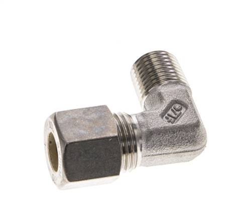 1/4'' NPT Macho x 10L Acero inoxidable Codo de 90 grados Racor de compresión 315 Bar DIN 2353