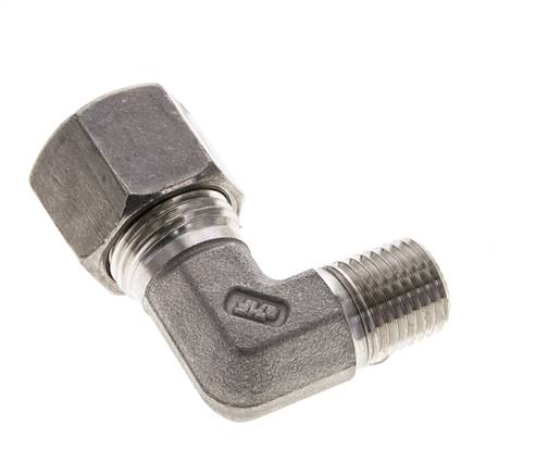 1/4'' NPT Macho x 10S Codo de compresión de 90 grados de acero inoxidable 630 Bar DIN 2353