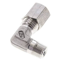 1/8'' NPT Macho x 6L Acero inoxidable Codo de 90 grados Racor de compresión 315 Bar DIN 2353