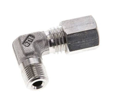 1/8'' NPT Macho x 6L Acero inoxidable Codo de 90 grados Racor de compresión 315 Bar DIN 2353