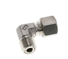 3/8'' NPT Macho x 10S Codo de compresión de 90 grados de acero inoxidable 630 Bar DIN 2353