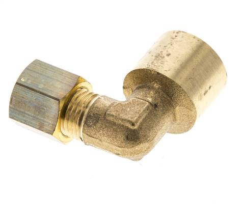 G 1/4'' x 6mm Codo de latón de 90 grados de compresión 150 Bar DIN EN 1254-2