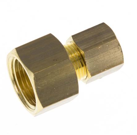 G 3/8'' x 8mm Racor de compresión recto de latón 135 Bar DIN EN 1254-2