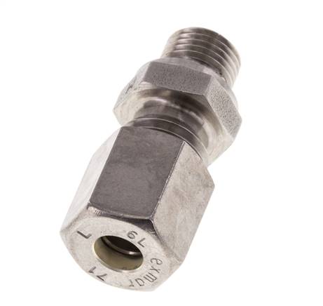 M10x1 Macho x 6L Racor de compresión recto de acero inoxidable 315 Bar DIN 2353