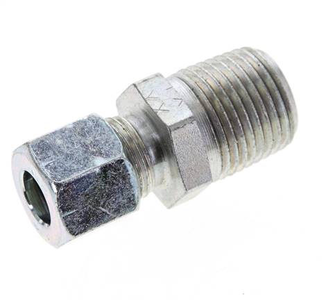 1/2'' NPT Macho x 10L Anillo de corte recto de acero galvanizado 315 Barra DIN 2353