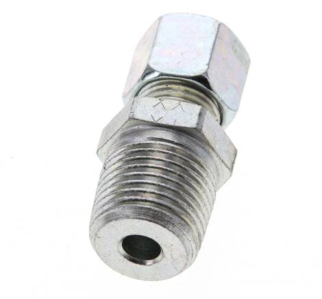 1/2'' NPT Macho x 10L Anillo de corte recto de acero galvanizado 315 Barra DIN 2353