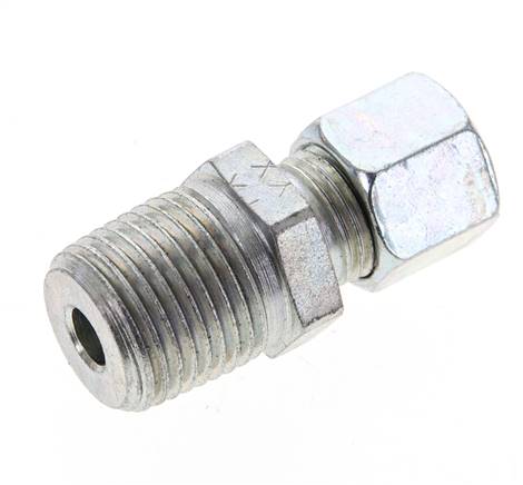1/2'' NPT Macho x 10L Anillo de corte recto de acero galvanizado 315 Barra DIN 2353