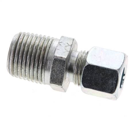 1/2'' NPT Macho x 10L Anillo de corte recto de acero galvanizado 315 Barra DIN 2353