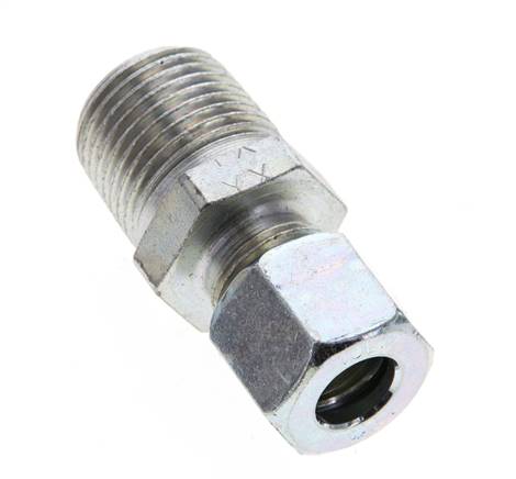 1/2'' NPT Macho x 10L Anillo de corte recto de acero galvanizado 315 Barra DIN 2353