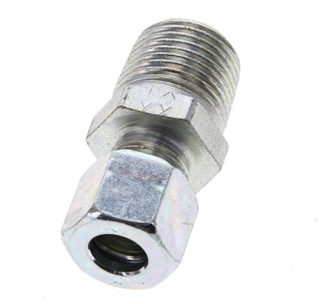 1/2'' NPT Macho x 10L Anillo de corte recto de acero galvanizado 315 Barra DIN 2353