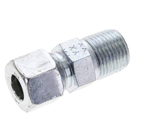 1/2'' NPT Macho x 12S Anillo de corte recto de acero galvanizado 630 Barra DIN 2353